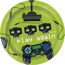 Gamer Birthday Round 7 Dessert Plates  8ct"