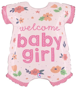 31" BABY GIRL ONESIE SHAPED FOIL BALLOON