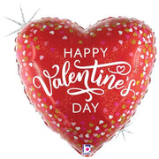 18" Valentine Confetti Heart Foil Balloon