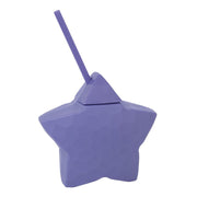 Purple Star Shaped Plastic Cup with Straw