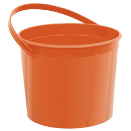 ORANGE PLASTIC BUCKET WITH HANDLE  1 CT. 