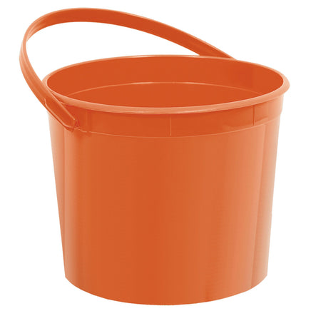ORANGE PLASTIC BUCKET WITH HANDLE  1 CT. 