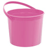 PINK PLASTIC BUCKET WITH HANDLE  1 CT. 