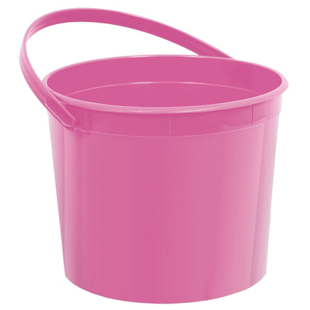 PINK PLASTIC BUCKET WITH HANDLE  1 CT. 