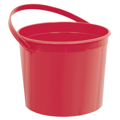 RED METAL BUCKET WITH HANDLE  1 CT. 