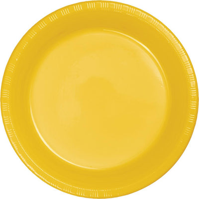 9 in. School Bus yellow Plastic Lunch Plates 20 ct 