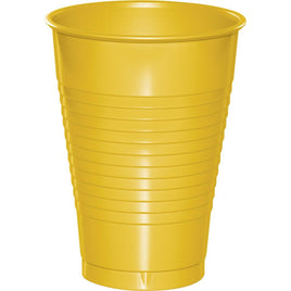 12 oz School Bus Yellow Plastic Cups 20 ct