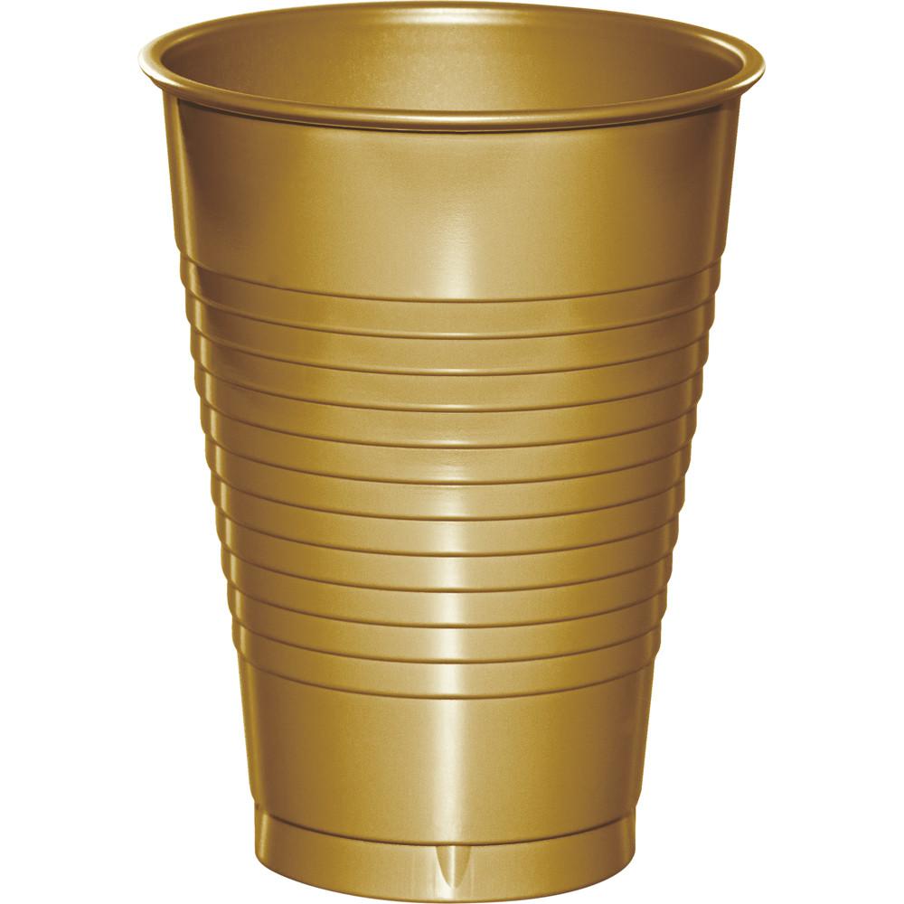 12 oz. Glittering Gold Plastic Cups 20 ct.