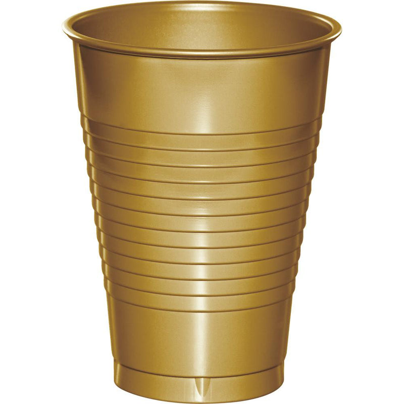  Gold Plastic Cups (Pack of 20) - 12 oz. - Versatile Drinkware  for Indoor & Outdoor Parties, Weddings, Birthdays, Celebrations & More :  Health & Household