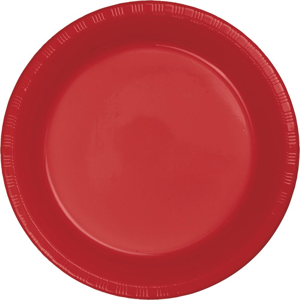 7 in. Classic Red Plastic Dessert Plates 20 ct. 