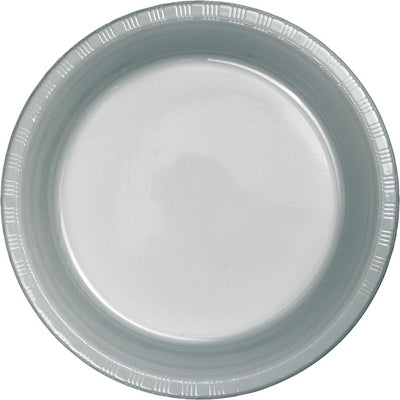 7 in. Shimmering Silver Paper Dessert Plates 20 ct 