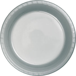 7 in. Shimmering Silver Paper Dessert Plates 20 ct