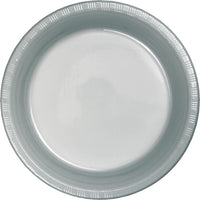9 in. Shimmering Silver Plastic Lunch Plates 20 ct 
