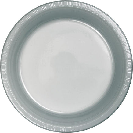 9 in. Shimmering Silver Plastic Lunch Plates 20 ct