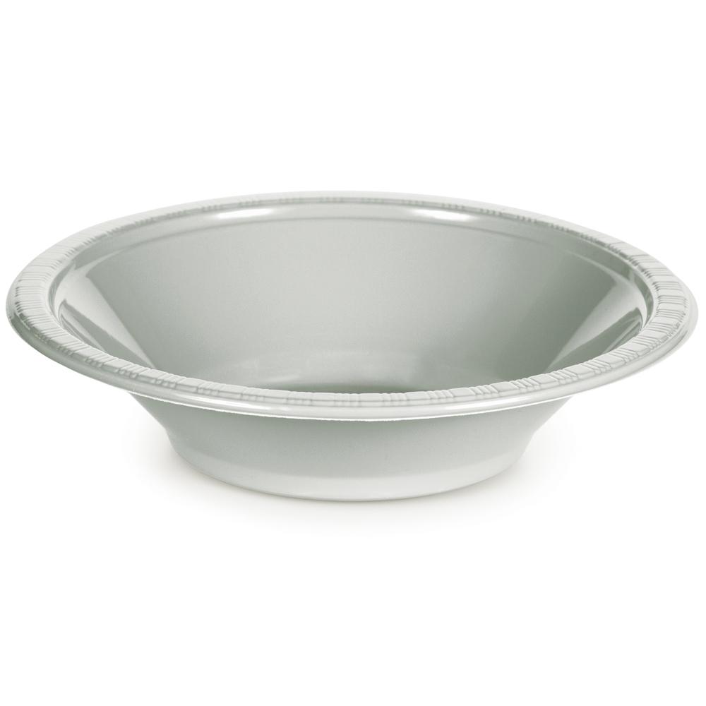 SHIMMERING SILVER PLASTIC BOWLS 20 CT.