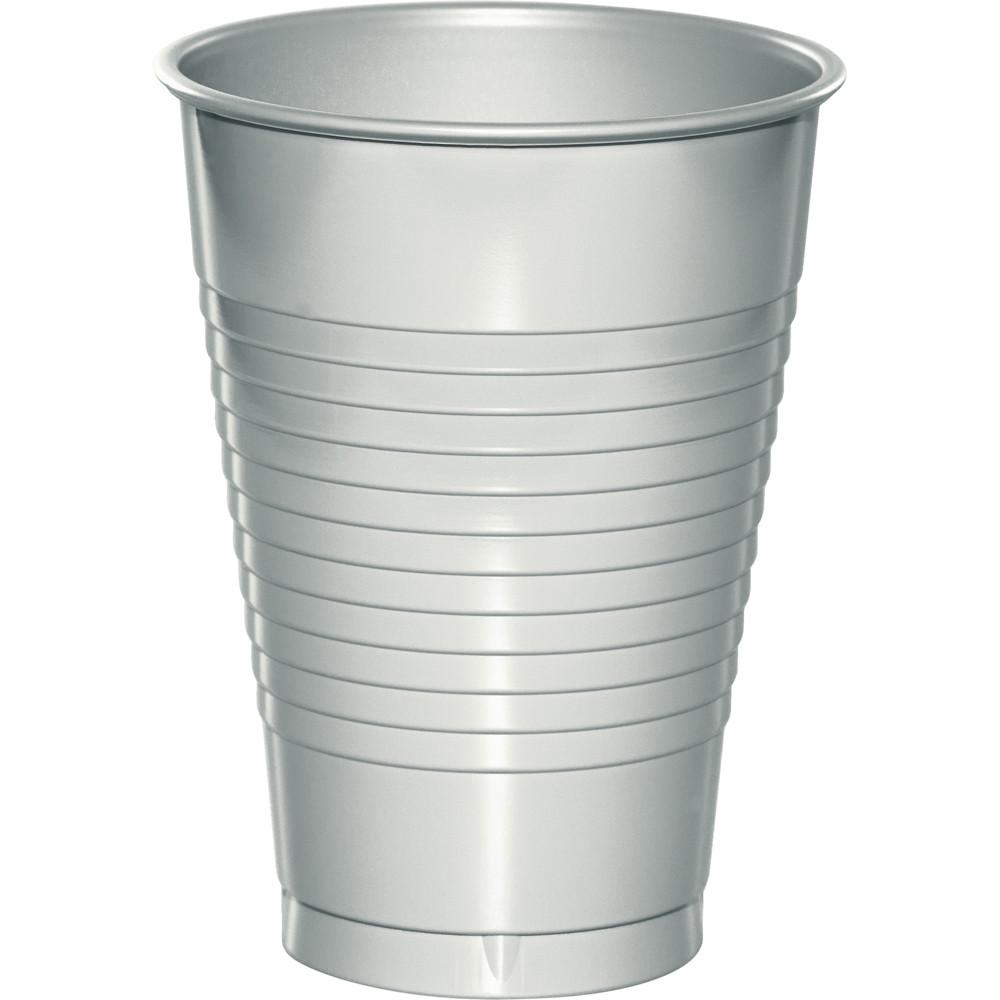 12 oz Shimmering Silver Plastic  Cups 20 ct 