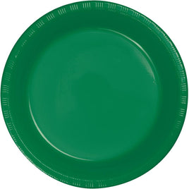 7 in. Emerald Green Dessert Plastic Plates 20 ct.