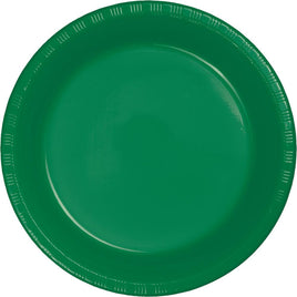 9 in. Emerald Green Lunch Plastic Plates 20 ct.