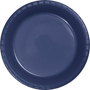 7 in. Navy Plastic Dessert Plates 20 ct 