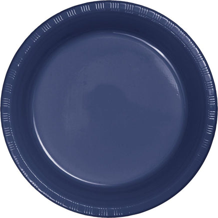 9 in. Navy Plastic Lunch Plates 20 ct