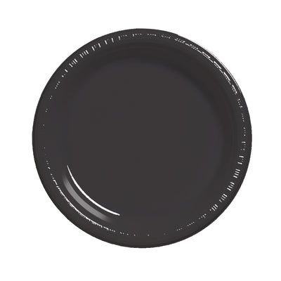 10 in. Black Plastic Lunch Plate 20 ct.