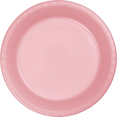 7 in. Classic Pink Plastic Dessert Plates 20 ct