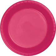7 in. Hot Pink Plastic Dessert  Plates 20 ct 