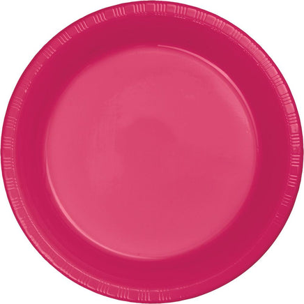 9 in. Hot Pink Plastic Lunch Plates 20 ct
