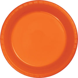 7 in. Sunkissed Orange Dessert Plastic Plates 20 ct