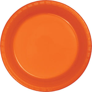 7 in. Sunkissed Orange Dessert Plastic Plates 20 ct 