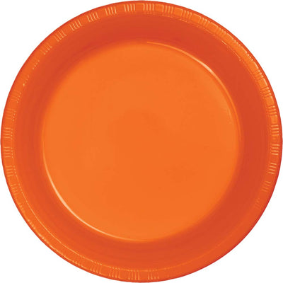 10 in. Sunkissed Orange Plastic Lunch Plate 20 ct.