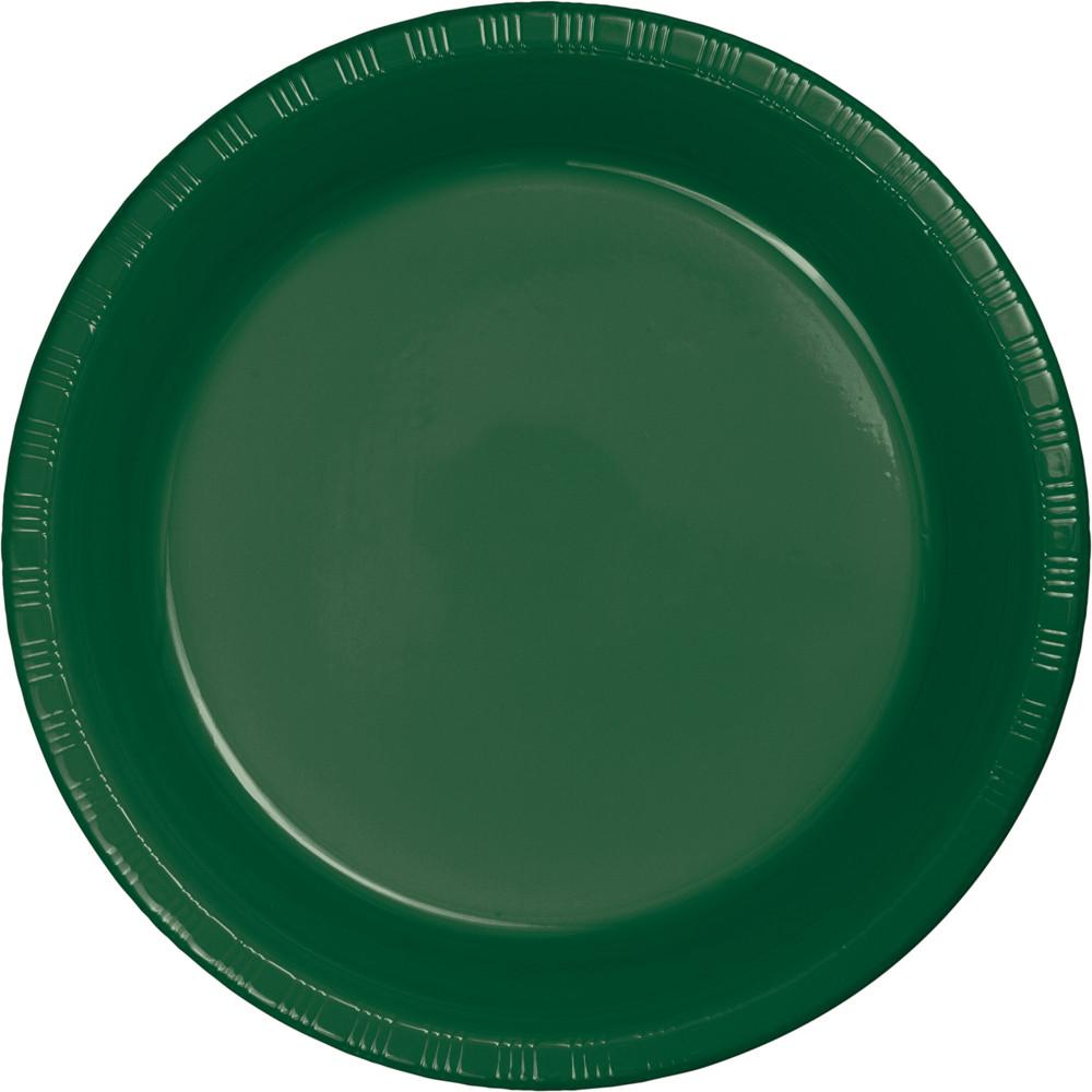 HUNTER GREEN PLASTIC LUNCH PLATES 20 CT. 