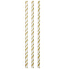 Gold and White Striped Paper Straws 24 ct. 
