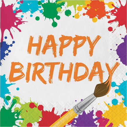 Art Party Luncheon Happy Birthday Napkins 16 ct