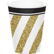 BLACK AND GOLD 9 OZ CUP 8 CT