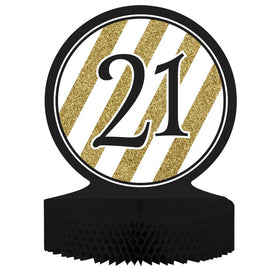 BLACK AND GOLD 21 CENTER PIECE 1 CT