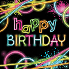 Happy Birthday Glow Party Luncheon Napkins 16 ct. 