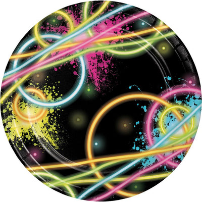 7 in. Glow Party Paper Plate 8 ct 