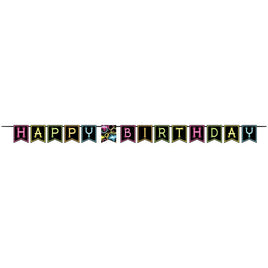 Glow Party Happy Birthday Banner 1 ct.