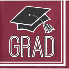 School Spirit Burgundy Beverage Napkins 36 ct.