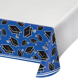 School Spirit Cobalt Plastic Tablecover 54" X 102"  1 ct.