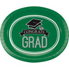 School Spirit Green Oval Paper Platter 8 ct.