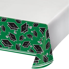 School Spirit Green Plastic Tablecover 54" X 102"  1 ct.