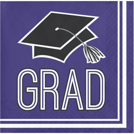 School Spirit Purple Beverage Napkins 36 ct.