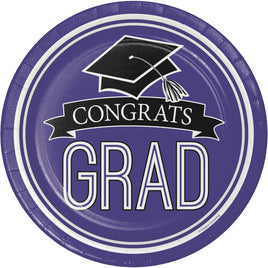 School Spirit Purple Dessert Paper Plates 18 ct.