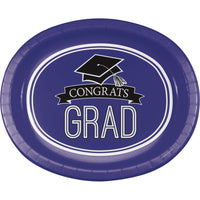 School Spirit Purple Oval Paper Platter 8 ct.