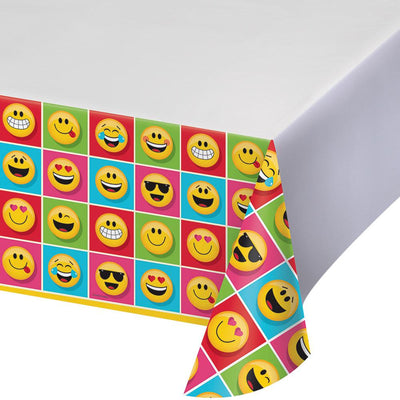 Show your Emojions Plastic Tablecover 54 in. X 102 in. 1 ct. 