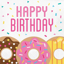 Donut Time Happy Birthday Luncheon Napkins 16 ct.