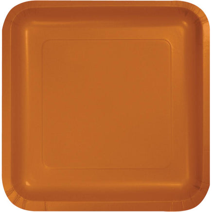 PUMPKIN SPICE SQUARE PAPER DESSERT PLATES 18 CT. 