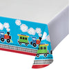 ALL ABOARD PLASTIC TABLECOVER 54in.X102in.  1 CT. 